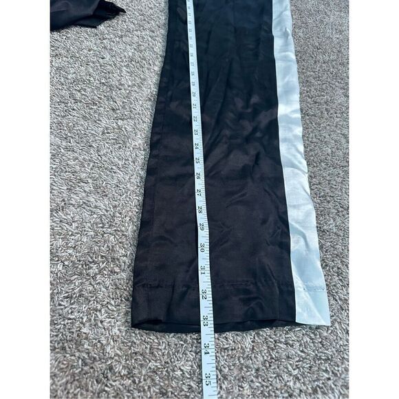 Anthropologie Corey Lynn Calter Rayon Silky Satin Track Trouser Pants Black S - Picture 9 of 9
